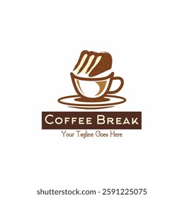 Vintage retro coffee logo with bread logo design. Creative food logo design inspiration. can be used as symbols, brand identity, company logo, icons, or others. Color and text can be changed.