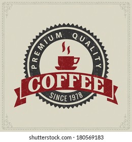 vintage retro coffee seal or mark espresso roaster classic cock product coffee bean popular isolated cafe aged mark senior luxurious printing beauty latte old-fashioned teacup art curve decorative fla