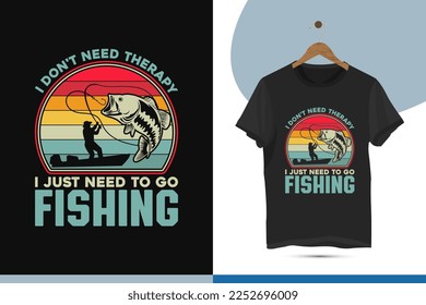 Vintage retro color fishing t-shirt design template. Colorful fishing vector illustration.