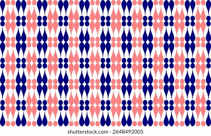 Vintage retro color seamless pattern with circles dot pink and blue  round vertical column strip on white background seamless repeat pattern, design for patter, column vertical 
