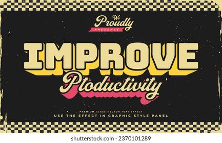vintage retro colourful shabby worn editable text effect