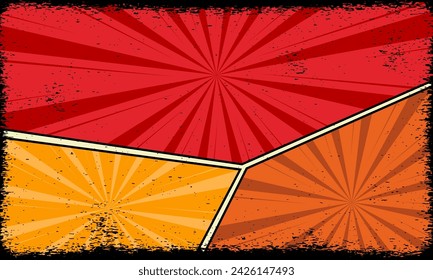 Vintage retro comic page background with grunge effect	