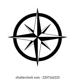 Vintage retro compass for camping. Can be used like emblem, logo, badge, label. mark, poster or print. Monochrome Graphic Art. Vector Illustration.
