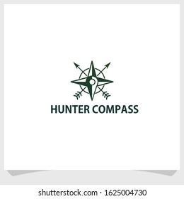 vintage retro compass logo design vector, adventure brand logo design template