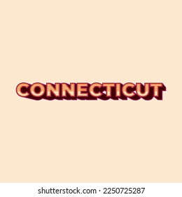 Vintage Retro Connecticut Vector Design, a Timeless and Nostalgic Representation of the State of Connecticut