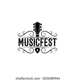 vintage retro Country western music logo design vector