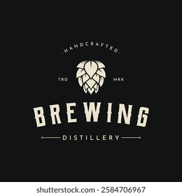Vintage retro craft brewery logo design.Logo for business , label , badge.