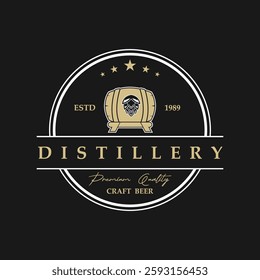 Vintage retro craft brewery logo design. logo suitable for brewing or beer campany