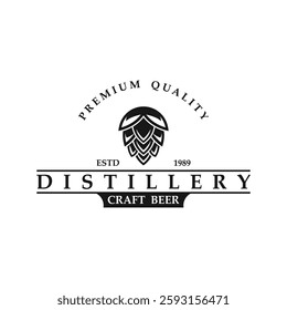 Vintage retro craft brewery logo design. logo suitable for brewing or beer campany