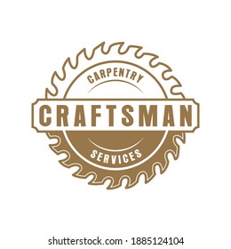 Vintage retro craftsman carpentry logo Premium Vector