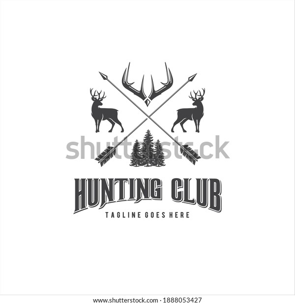 Vintage Retro Crossed Arrows Stag Deer Stock Vector (Royalty Free ...