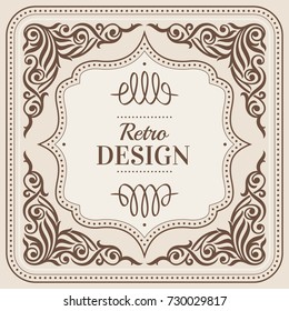Vintage retro decorative frame vector illustration