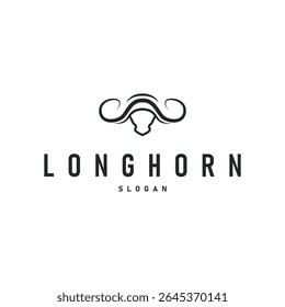 vintage retro design concept with longhorn logo illustration horn symbol from old ranch concept template in west texas