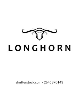 vintage retro design concept with longhorn logo illustration horn symbol from old ranch concept template in west texas