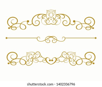 Vintage retro design elements. Great design for any purpose. Vector elegant invitation template. Old fashioned decoration. Decorative element. Vector illustration