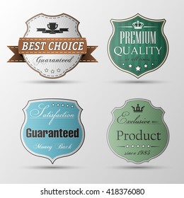 Vintage And Retro Design Elements. Useful design elements: labels in retro and vintage style. Vector Illustration.