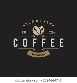 vintage retro design logo coffee bean drink simple concept illustration template