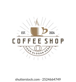 vintage retro design logo coffee bean drink simple concept illustration template