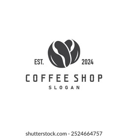 vintage retro design logo coffee bean drink simple concept illustration template