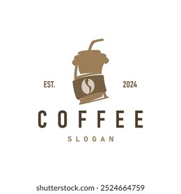 vintage retro design logo coffee bean drink simple concept illustration template