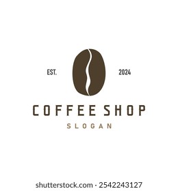 vintage retro design logo coffee bean drink simple concept illustration template