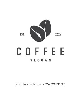 vintage retro design logo coffee bean drink simple concept illustration template