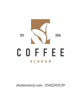 vintage retro design logo coffee bean drink simple concept illustration template