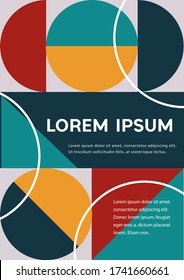 Vintage retro design vector cover. A4 vertical orientation front page mock up. Minimal style colorful geometric composition for book cover poster flyer magazine report presentation brochure catalog