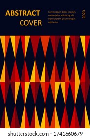 Vintage retro design vector cover. A4 vertical orientation front page mock up. Minimal style colorful geometric composition for book cover poster flyer magazine report presentation brochure catalog