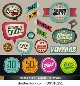 Vintage And Retro Design Vector Elements. Labels in retro and vintage style. Graphic Design Editable For Your Design.