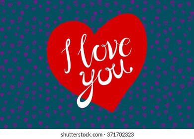 Vintage retro design, vector illustration eps 10. I love you. red heart art