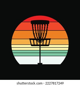 vintage retro distressed frolf flying disc golf sport design