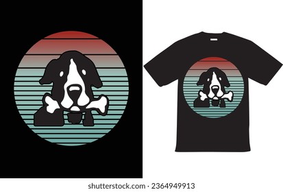 Vintage Retro Dog T shirt Design For Animal Lover