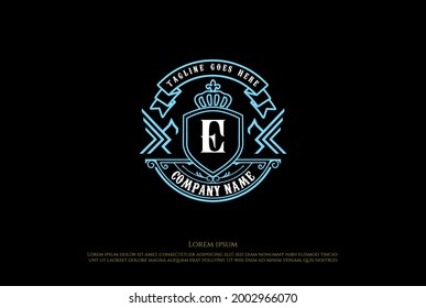 Vintage Retro Eagle Hawk Falcon Phoenix Bird Badge Emblem Logo Design Vector