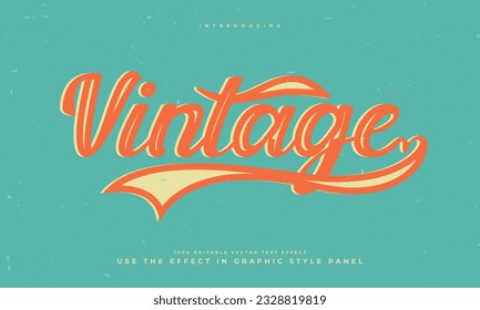 vintage retro editable text effect alphabet font typography typeface