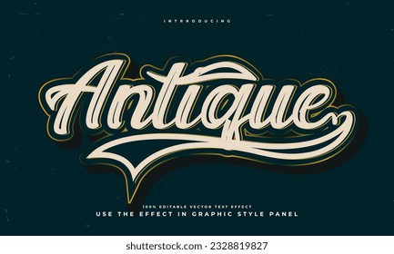 vintage retro editable text effect alphabet font typography typeface