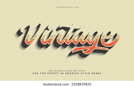 tipo de tipografía de tipo de letra de efecto de texto retro editable vintage