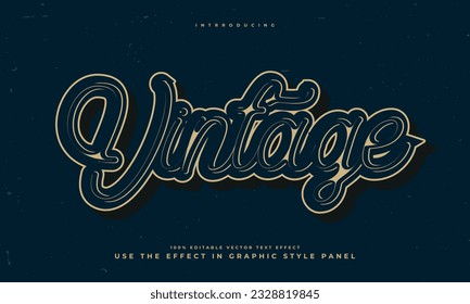 vintage retro editable text effect alphabet font typography typeface