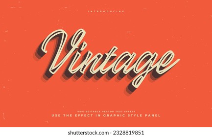 vintage retro editable text effect alphabet font typography typeface