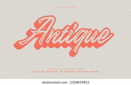 vintage retro editable text effect alphabet font typography typeface