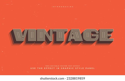 tipo de tipografía de tipo de letra de efecto de texto retro editable vintage