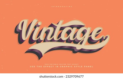 vintage retro editable text effect alphabet font typography typeface