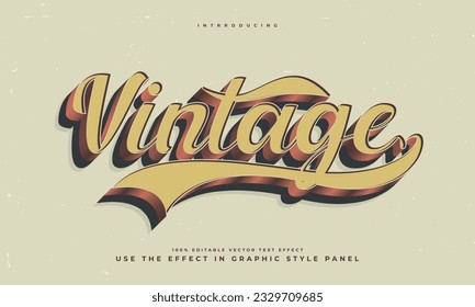 Vintage Retro-bearbeitbare Texteffekt Alphabet Schriftart Schriftart Schriftart