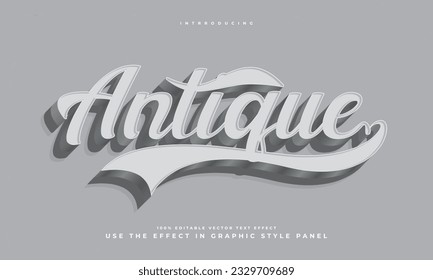 vintage retro editable text effect alphabet font typography typeface