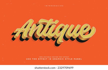 vintage retro editable text effect alphabet font typography typeface