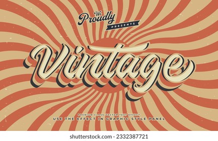vintage retro editable text effect alphabet font typography typeface