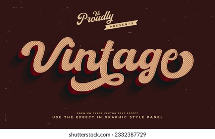vintage retro editable text effect alphabet font typography typeface