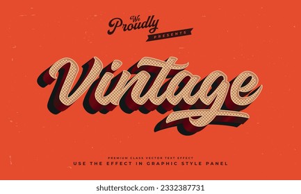 vintage retro editable text effect alphabet font typography typeface