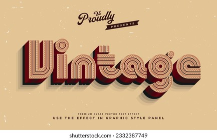 vintage retro editable text effect alphabet font typography typeface