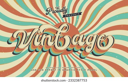 vintage retro editable text effect alphabet font typography typeface